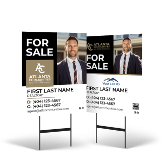 Atlanta Communities 24x30 2-Sided Standard Signs on Black Stand