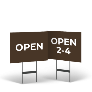 HARRY NORMAN REALTORS 18"X14" Open House Yard Sign, 2-Sided, Black Stand