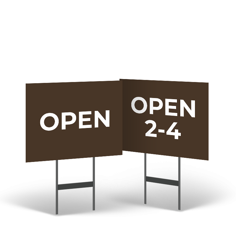 HARRY NORMAN REALTORS 18"X14" Open House Yard Sign, 2-Sided, Black Stand