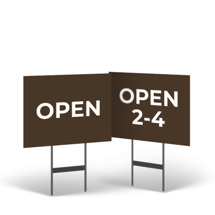 HARRY NORMAN REALTORS 18"X14" Open House Yard Sign, 2-Sided, Black Stand