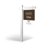 The Allstar 6’ Easy Arm Post with 24"x30" Two-Sided Hanging Panels: Aluminum & Reflective Aluminum Options For Harry Norman