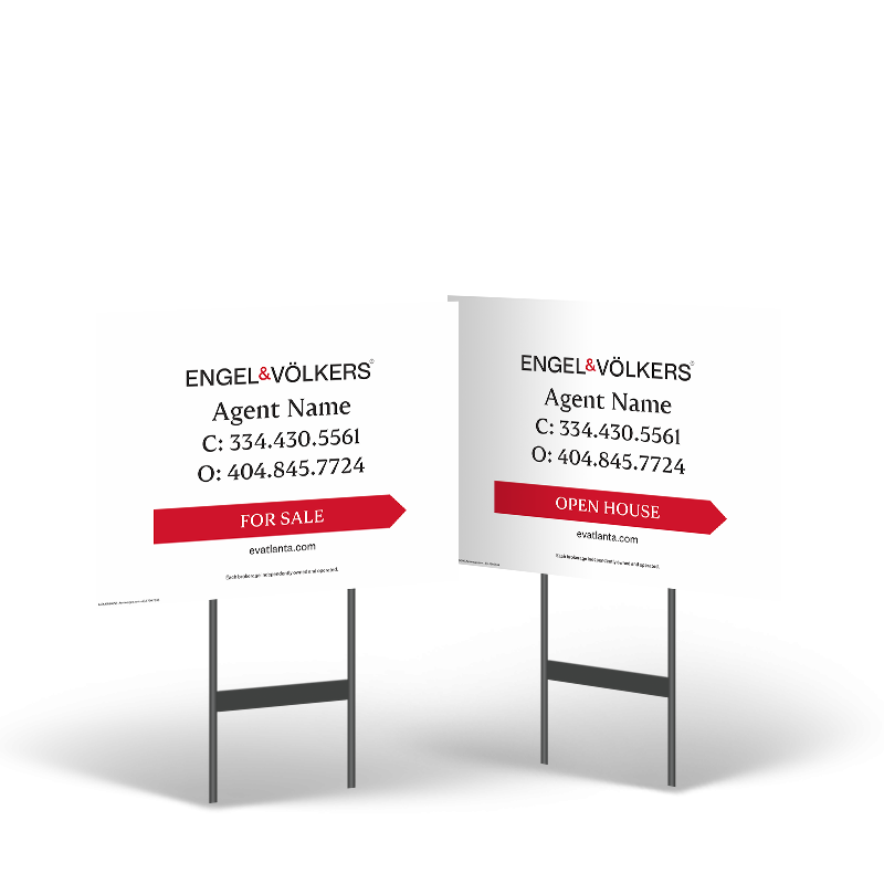 18"x14" Reflective Styrene Yard Sign, 2-sided Stand Engel & Volkers