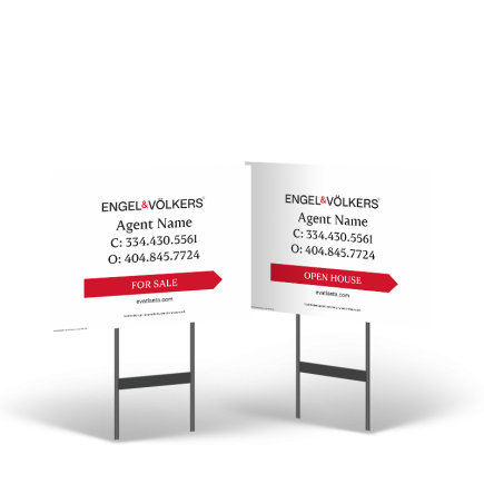 18"x14" Reflective Styrene Yard Sign, 2-sided Stand Engel & Volkers