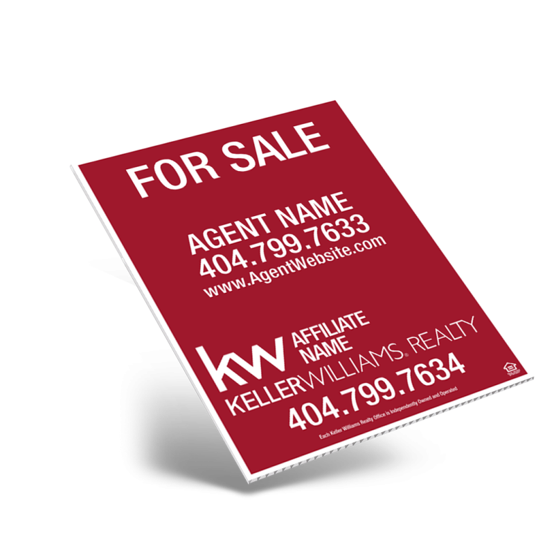 18"x24" Custom Coroplast Panel for Keller Williams Realty Window Display