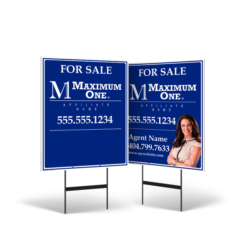 24x30" Styrene Yard Sign, TwoSided, Black Stand for Maximum One