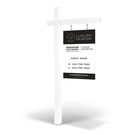 BHHS GEORGIA PROPERTIES BLACK LUXURY 2X3 HANGING WOOD PANEL AND WOOD ARMPOST / INSTALLATION AND REMOVAL INCLUDED