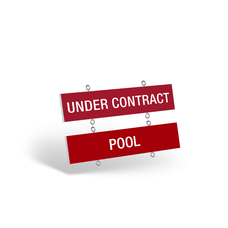 24"x6" Two-Sided Standard/Reflective Hanging Wooden Rider for Keller Williams Realty